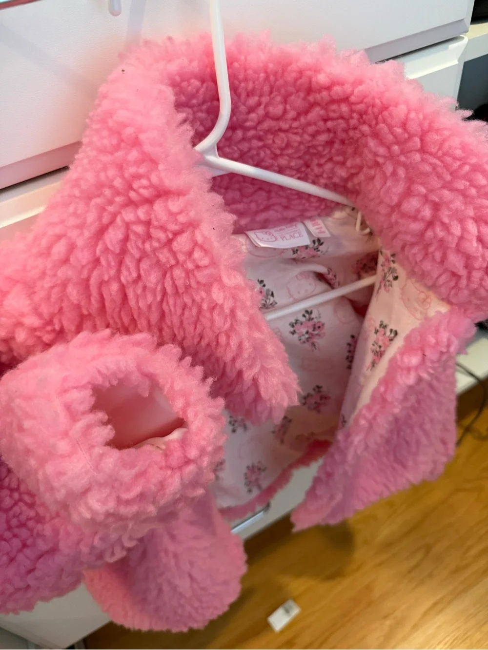 Hello Kitty Pink Fuzzy Sherpa Puffer Jacket for Kids